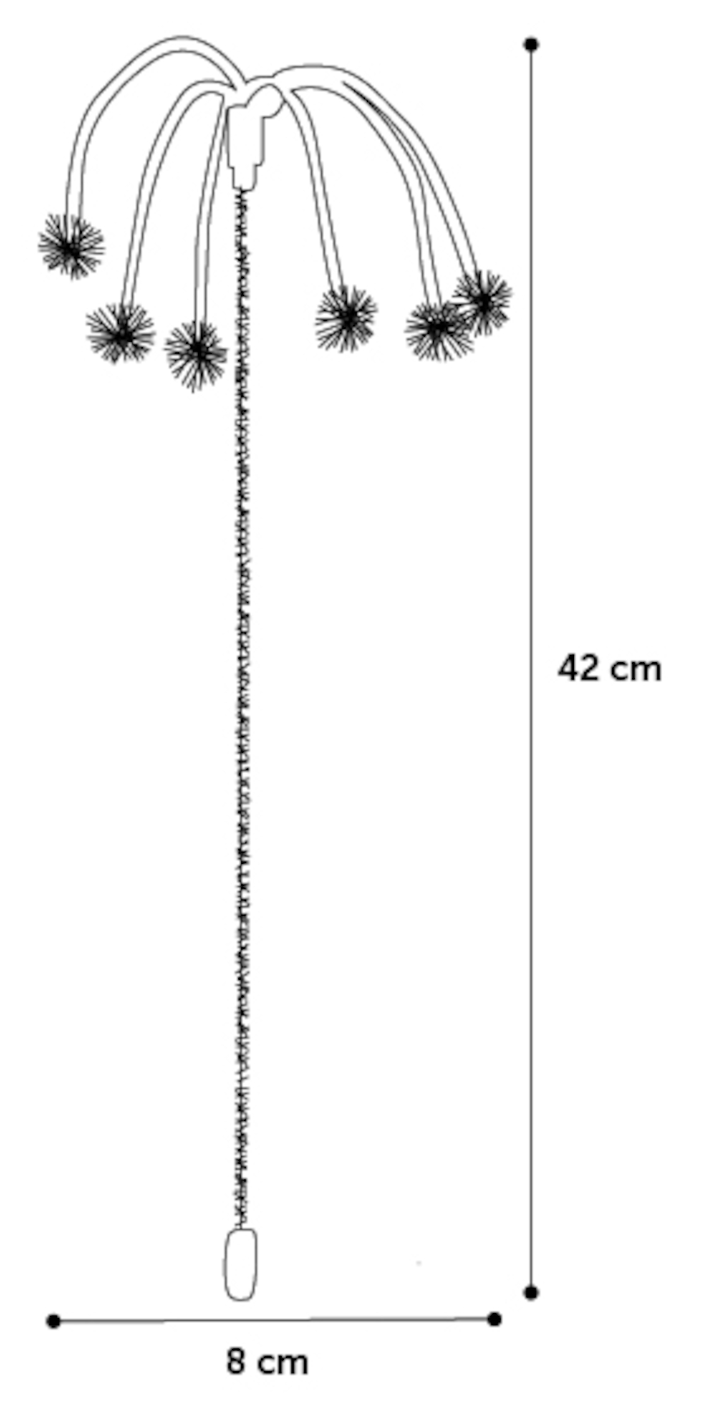 Spielstab glitzernd mit Schelle und Schnüren