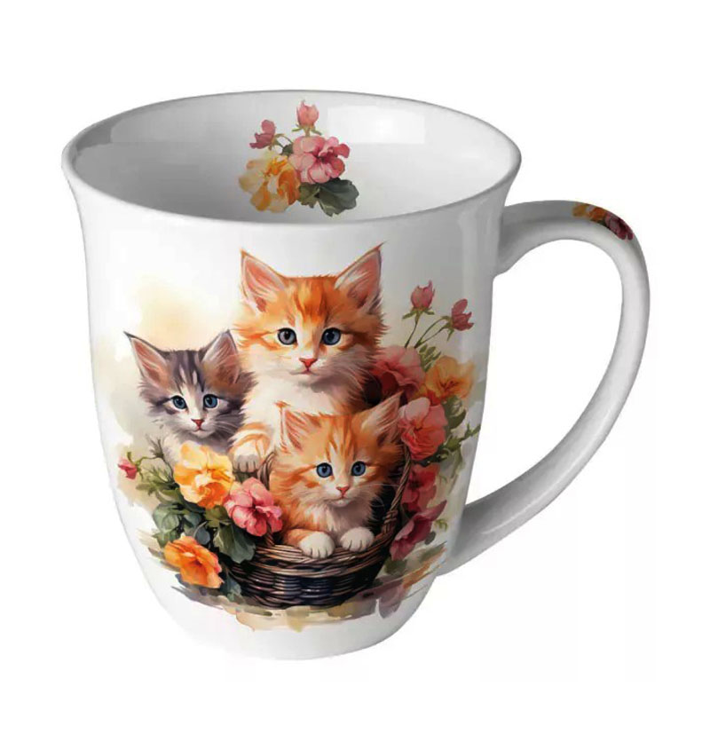 Becher Kitten im Korb