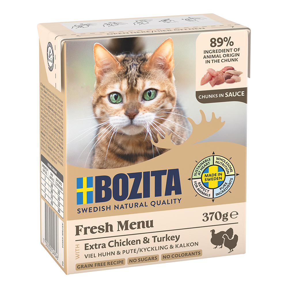 Bozita in Sauce mit Hühnchen + Pute