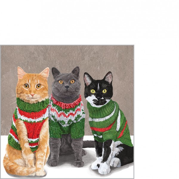 Cocktailservietten Sweater Cats